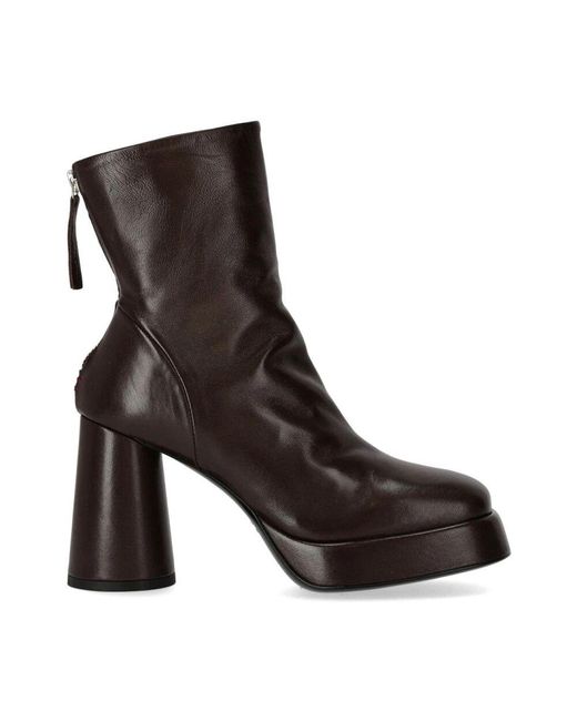 Halmanera Brown Lara dunkelbrauner stiefelette mit absatz