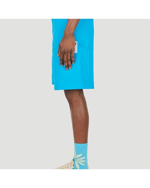 Jacquemus Bermuda shorts mit hoher taille in Blue für Herren