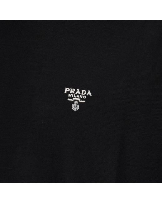 Prada Wollpullover mit rundhalsausschnitt in Black für Herren