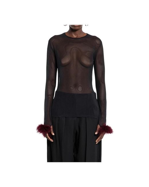 Mugler Black Long Sleeve Tops