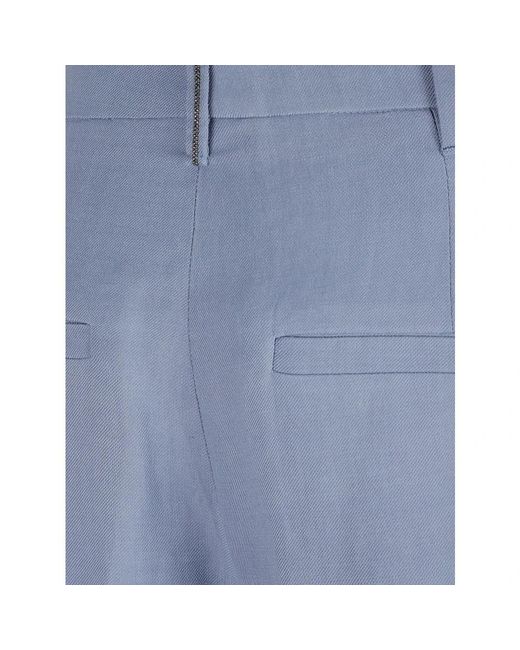 Brunello Cucinelli Blue Cropped Trousers