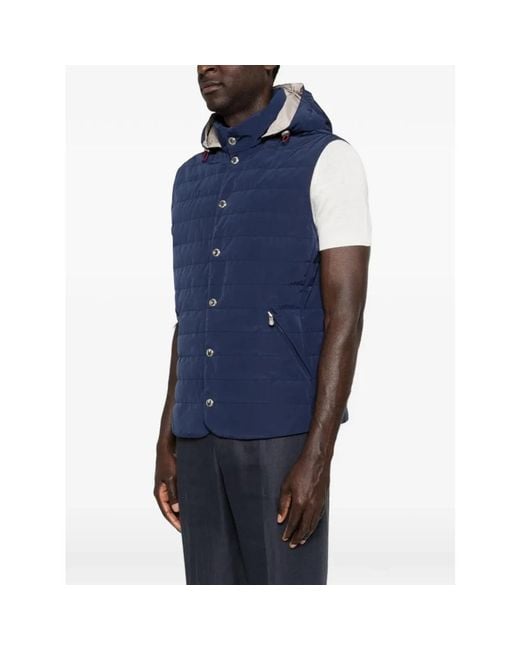 Brunello Cucinelli Blue Waistcoats for men
