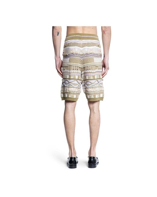 Laneus Isle Gestrickte Drop Crotch Bermuda Shorts in Natural für Herren