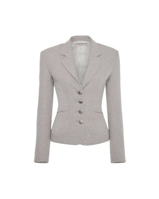 Alessandra Rich Paillet Tweed Blazer in het Gray