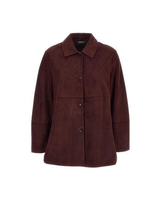 Max Mara Purple Leather Jackets