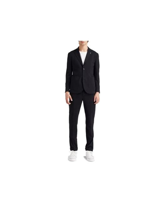 AT.P.CO Black Single Breasted Suits for men
