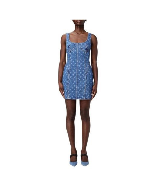 MARINE SERRE Blue Short Dresses