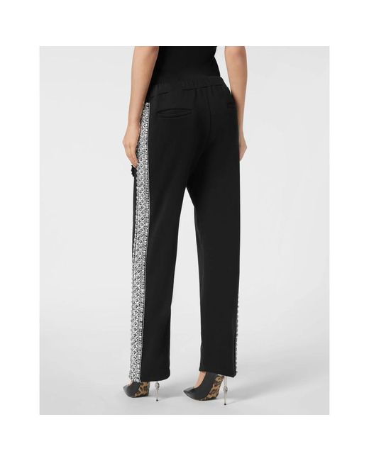 Philipp Plein Broeken ,Zwart ,Katoen Joggingbroek Crystal in het Black