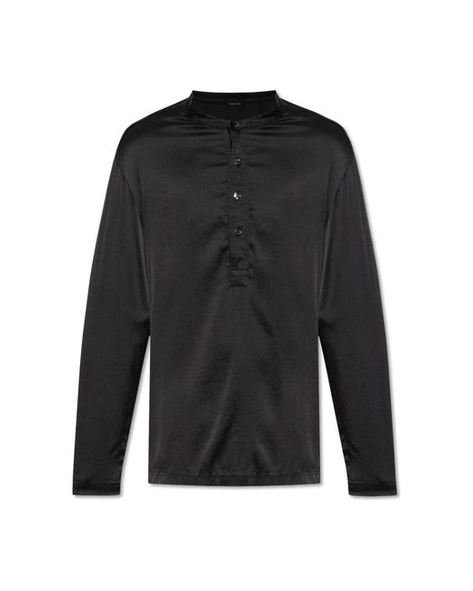 Tom Ford Nachtkleding ,Zwart ,Zijden Pyjamatop in het Black voor heren