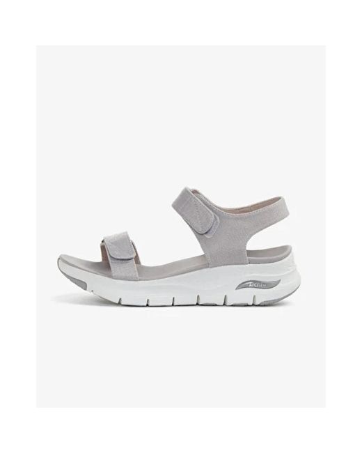 Comodi arch fit sandali per viaggi di Skechers in Metallic