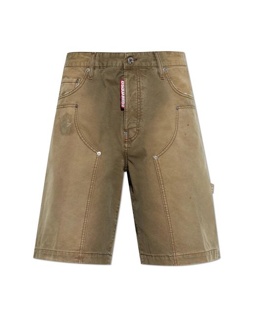 DSquared² Korte Broeken ,Bruin ,Denim Denim Shorts in het Green voor heren