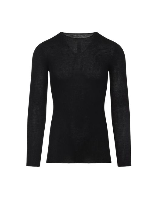 Rick Owens Round-Neck Knitwear in het Black voor heren