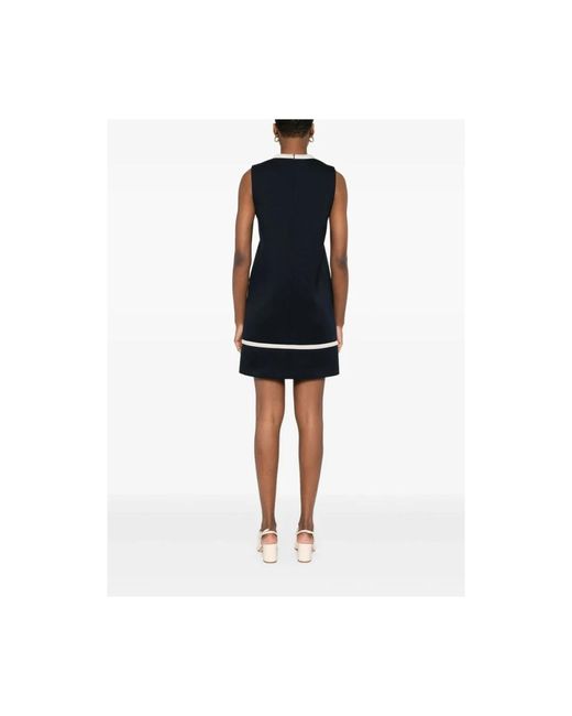 Max Mara Blue Zeitloses Marineblaues Kleid Mit Rundhalsausschnitt