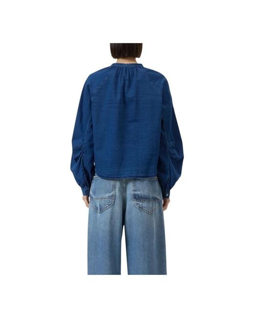 Closed Overhemden ,Blauw ,Katoen Blauwe Blouse Met Wijde Mouwen in het Blue