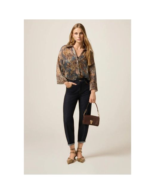 Oltre Jeans ,Blauw ,Katoen Boyslim Jeans Met Strass in het Blue