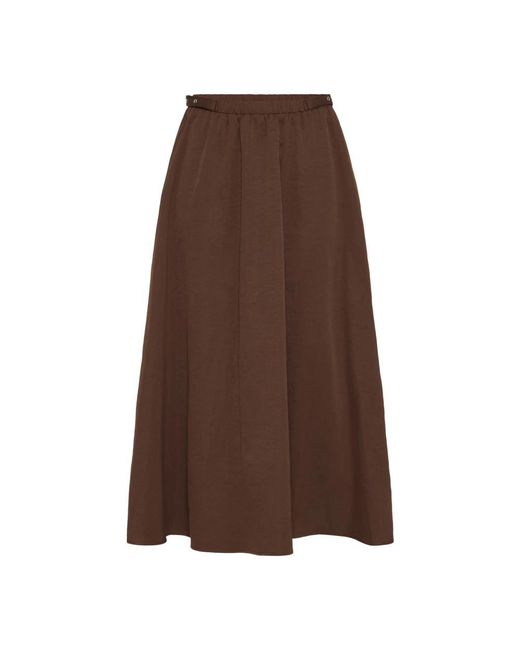 Ichi Brown Midi Skirts