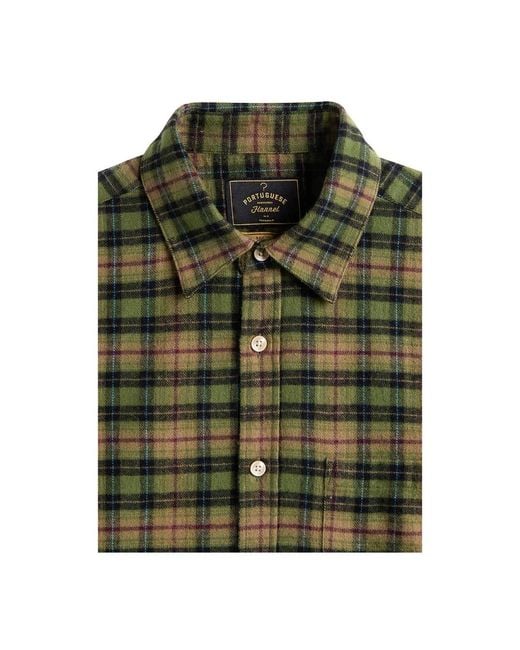 Portuguese Flannel Green Casual Shirts for men