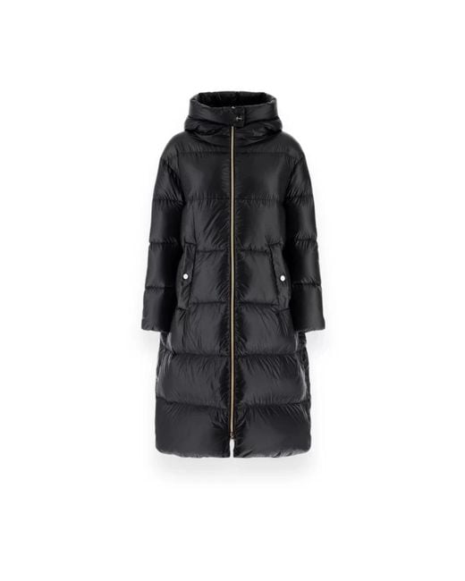 Herno Jassen ,Zwart ,Nylon Zwarte Donsjas Met Gouden Accenten in het Black