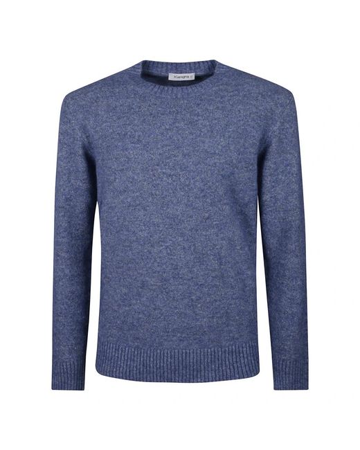 Kangra Feiner Wollpullover Mit Rundhalsausschnitt in Blue für Herren