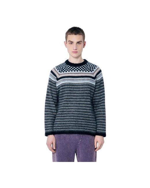 Nomarythm Textile Blue Round-Neck Knitwear for men