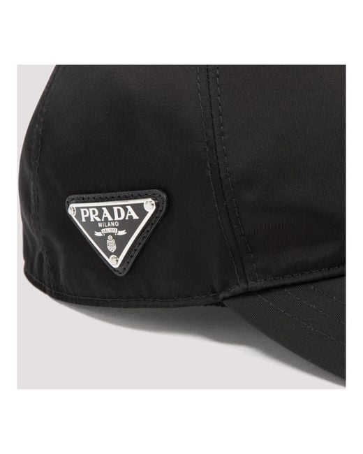 Prada Re-Nylon Baseball Cap in het Black