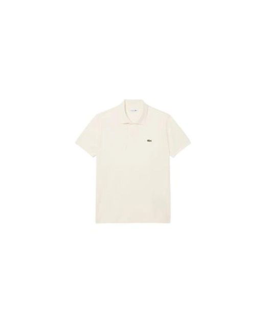 Lacoste White Cremefarbenes Poloshirt Mit Krokodil-Logo