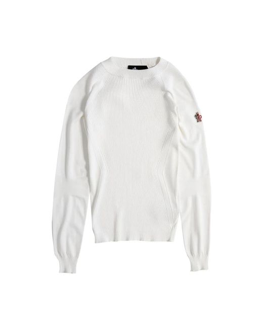 Moncler White Round-Neck Knitwear