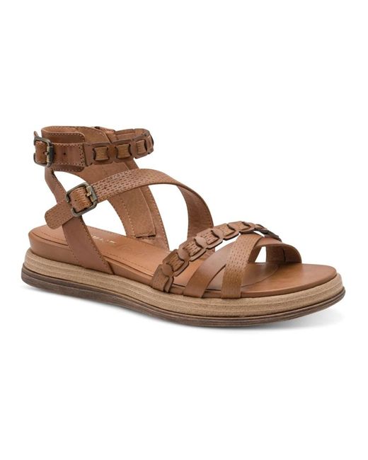 Tamaris Brown Flat Sandals