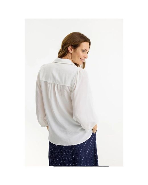 iN FRONT Overhemden ,Wit ,Blouses in het Blue