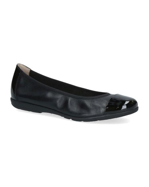 Caprice Black Ballerina Shoes