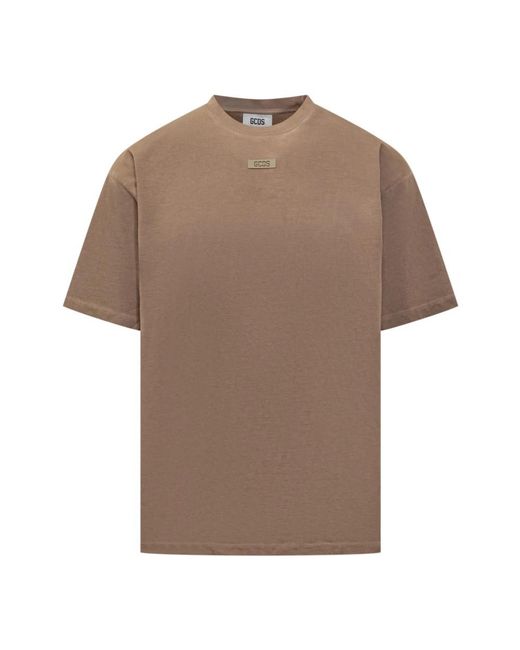 Gcds Tops ,Bruin ,Katoen Patch Logo Solarized T-Shirt in het Brown voor heren