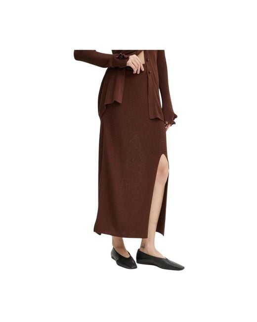 Aeron Midi Rok in het Brown