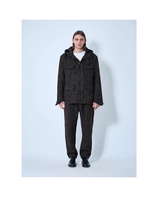 Engineered Garments Jassen ,Bruin ,Wol Wollen Capuchonjack Met Zakken in het Black voor heren