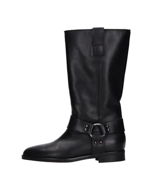 GISÉL MOIRÉ Black Orly High Boot