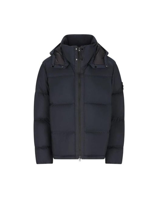 Stone Island Blue Winter Jackets for men