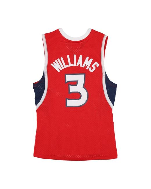 Mitchell & Ness Fitness ,Rood ,Polyester Nba Basketbal Tanktop Lou Williams in het Red voor heren