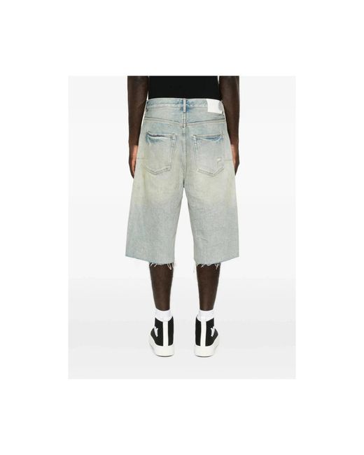 Purple Brand Green Denim Shorts for men