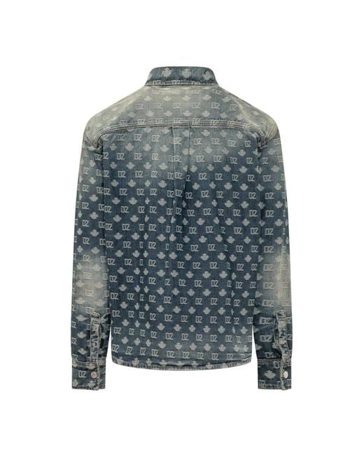 DSquared² Overhemden ,Blauw ,Overshirt in het Gray voor heren