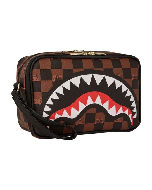 Sprayground Black Vegan Leder Beauty Case Pochette