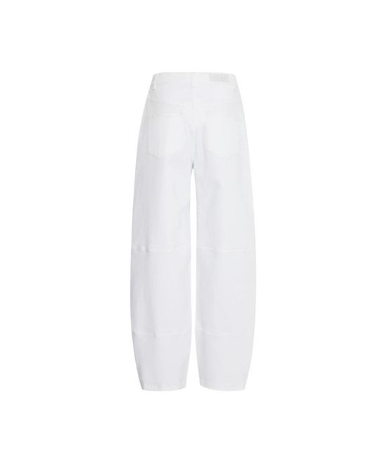 Ichi White Wide Trousers
