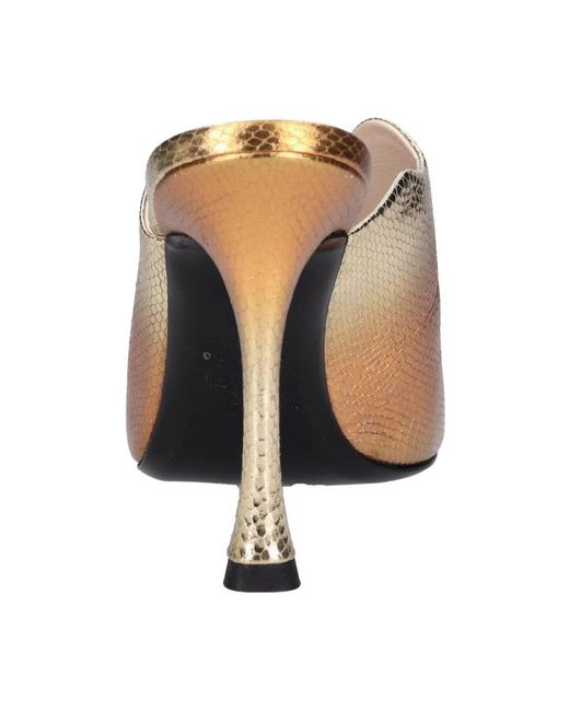 Fabi Natural Heeled Mules