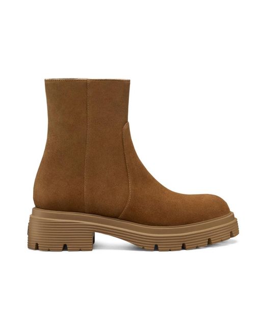 Stuart Weitzman Brown Hudson Lite Zip Bootie