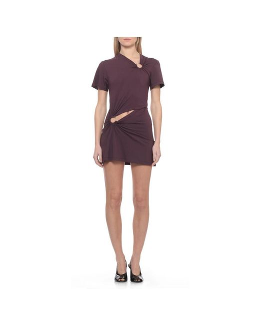 Rabanne Cutout-Ring Mini Jurk in het Purple