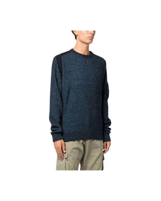 C P Company Blue Round-Neck Knitwear for men