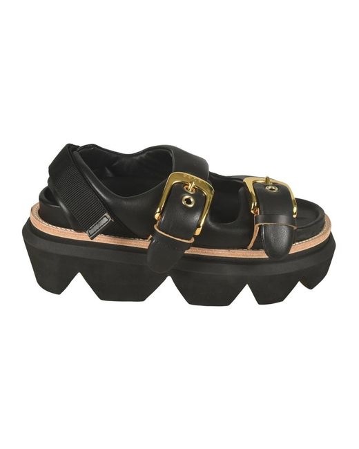 Sacai Black Flat Sandals