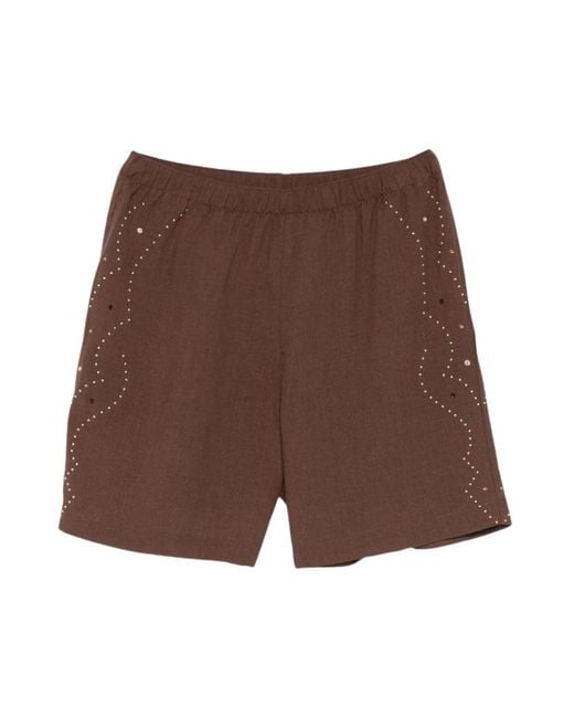 VENUJA Brown Casual Shorts