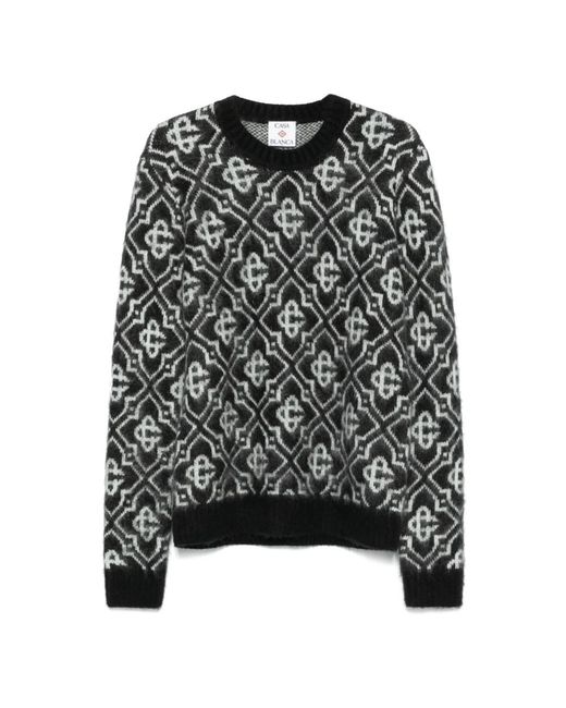 Casablanca Black Round-Neck Knitwear for men