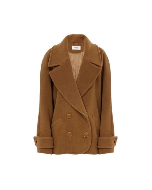 Chloé Brown Double-Breasted Coats