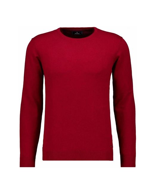 RAGMAN Strickpullover R-Neck in het Red voor heren