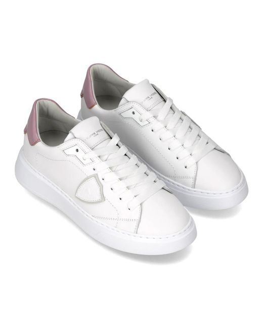 Philippe Model Schoenen ,Wit ,Katoen Temple Tennis in het White